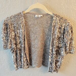 Lulu Guinness Silver Sequin Shrug